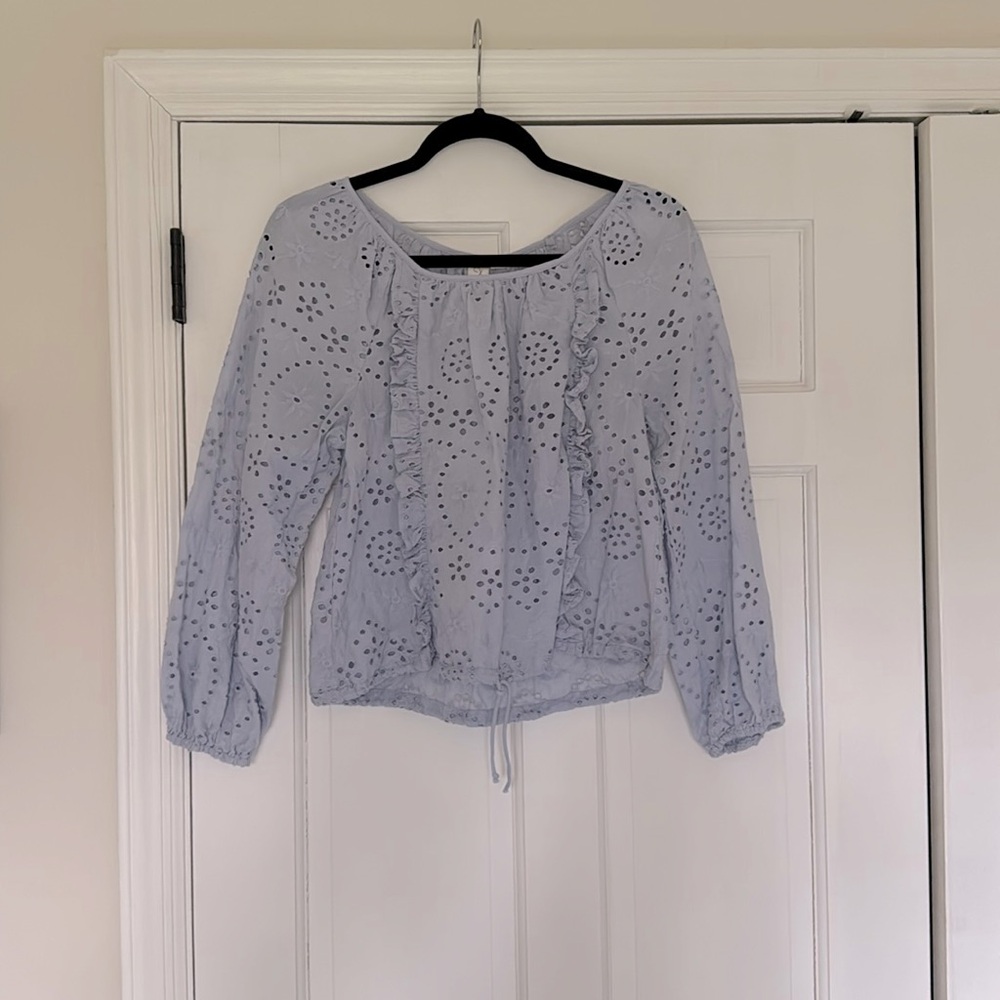 JOIE light blue eyelet top